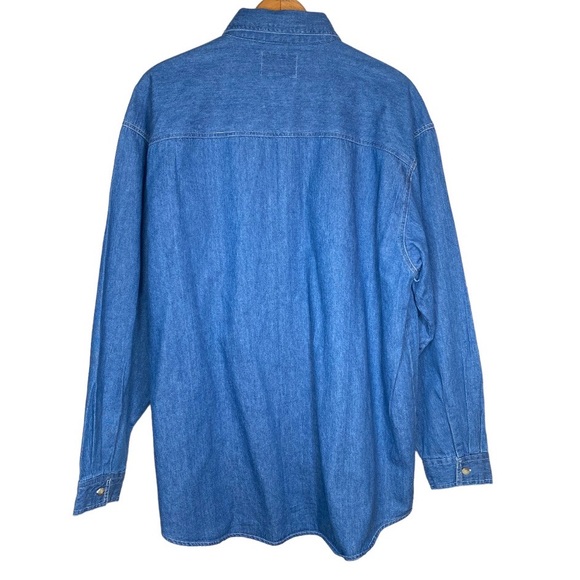 Vintage 90’s Quizz Blue Embroidered Christmas Holiday Button Down Shirt - Picture 2 of 7